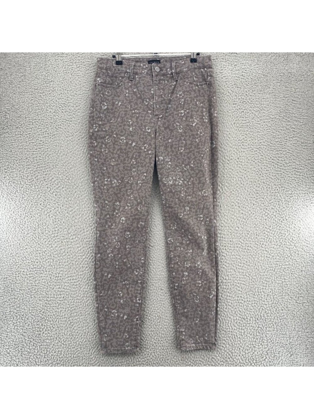 Talbots Jeans Women 8 Brown Leopard Print Jegging Skinny Stretch Everyday Casual